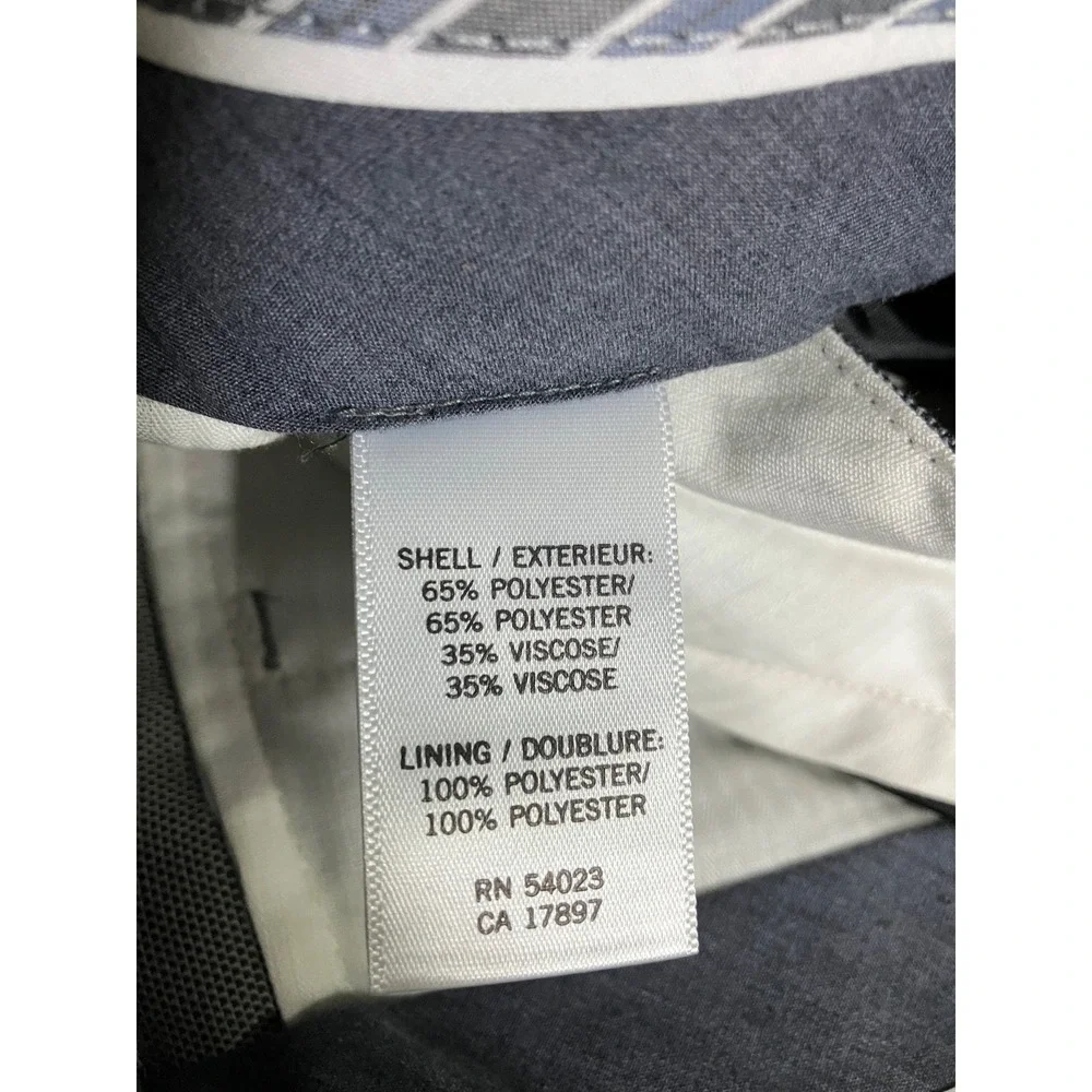 BANANA REPUBLIC Tailored Fit Dress Pants GRAY MICRO PRINT Poly/Viscose 34x30